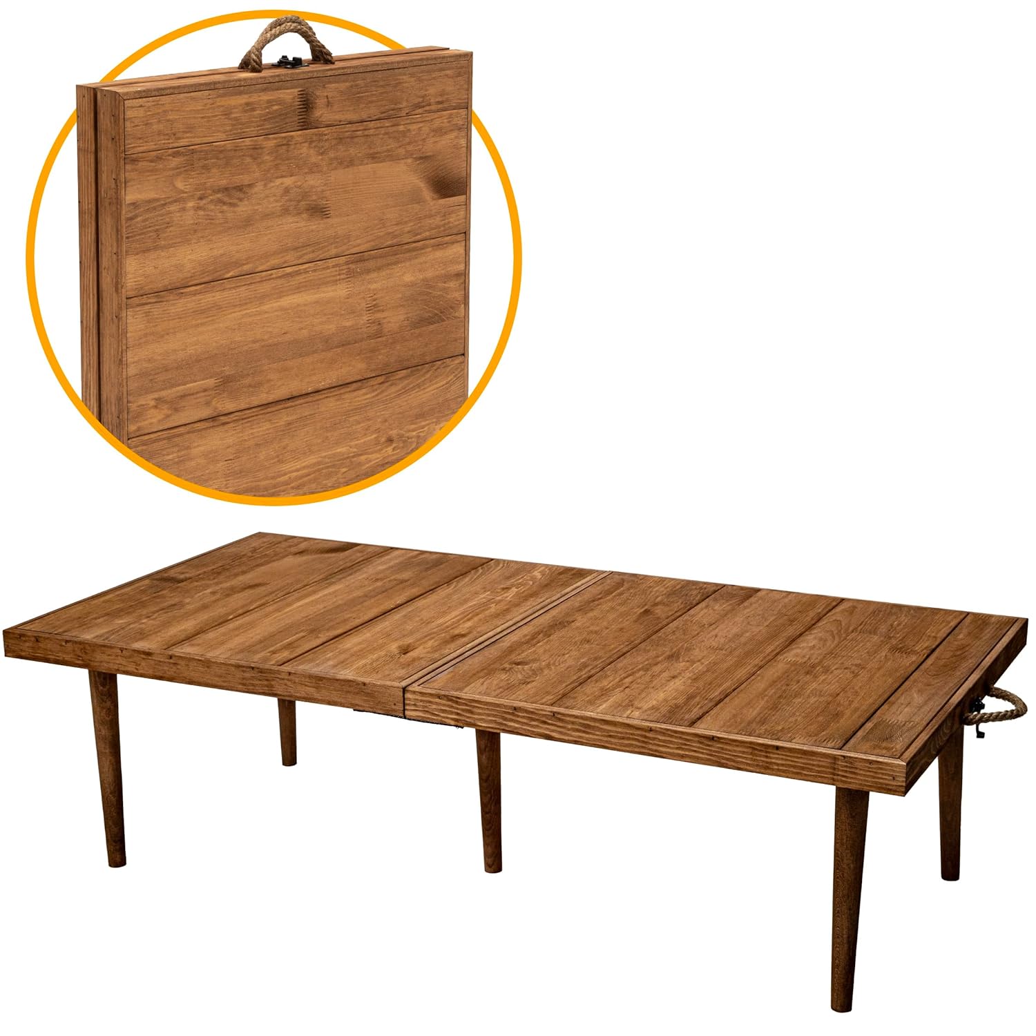 pratikoutdoor Katlanır Kamp, Piknik ve Bahçe Masası 50x50 cm - Ceviz Renk