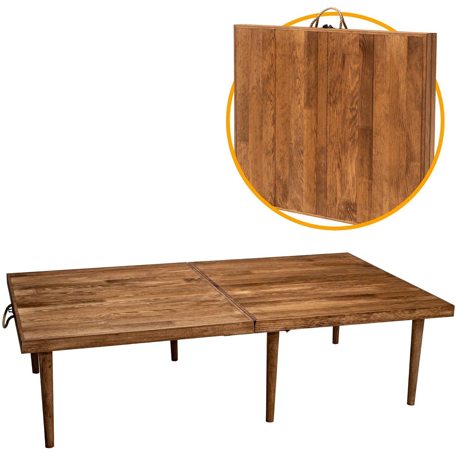 pratikoutdoor Katlanır Kamp, Piknik ve Bahçe Masası 70x120 cm - Ceviz Renk