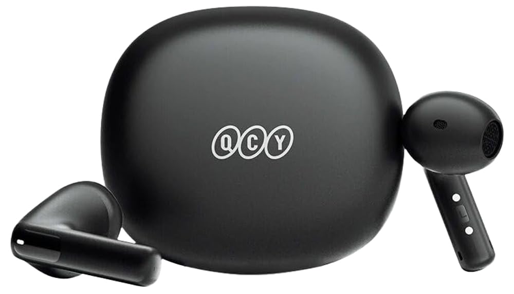 QCY AilyBuds E10 Bluetooth Kulaklık - HiRes - LDAC - Çift Cihaz - Oyun Modu 4 Mics ENC Kulakiçi Kulaklık Siyah
