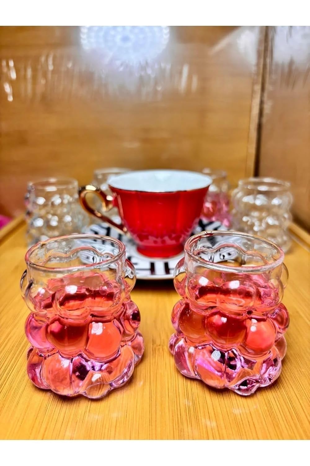 6 Lı Boncuk üzüm Sunum Bardağı Espresso Bardağı Dekoratif Kahve Yanı Üzüm Bardak Shot Bardağı 6 Adet