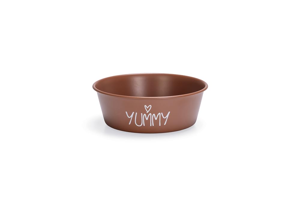 Beeztees Yavru Köpek Mama Su Kabı, Paslanmaz Çelik, Kaymaz Taban, Kiremit, 13cm, 470ml