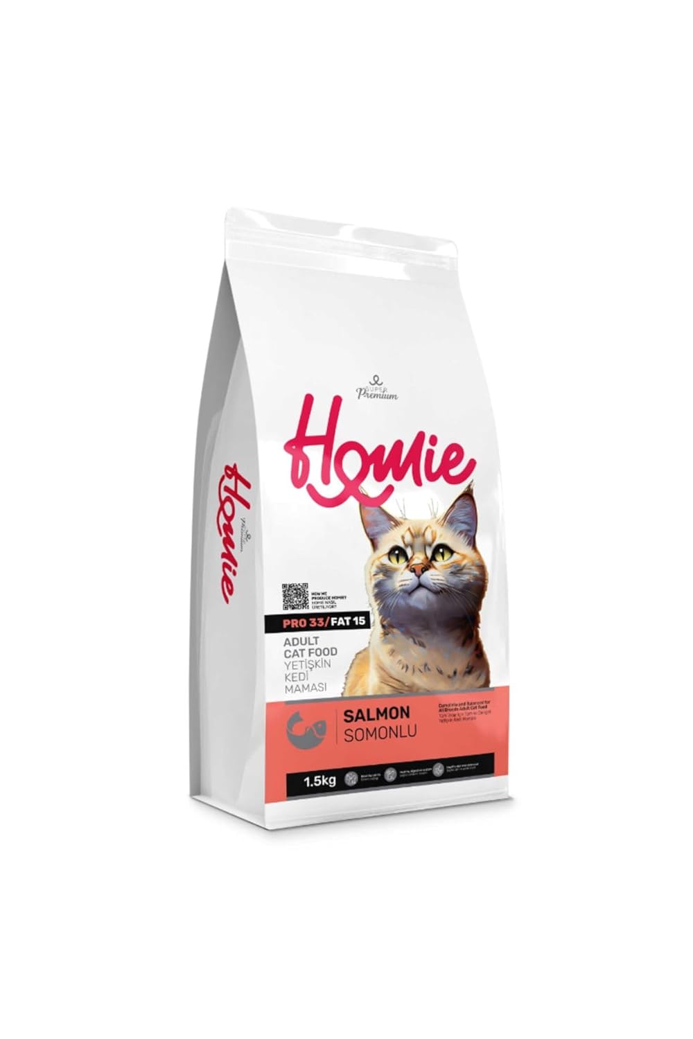 Homie Süper Premium Somonlu Yetişkin Kedi Maması 1.5 Kg