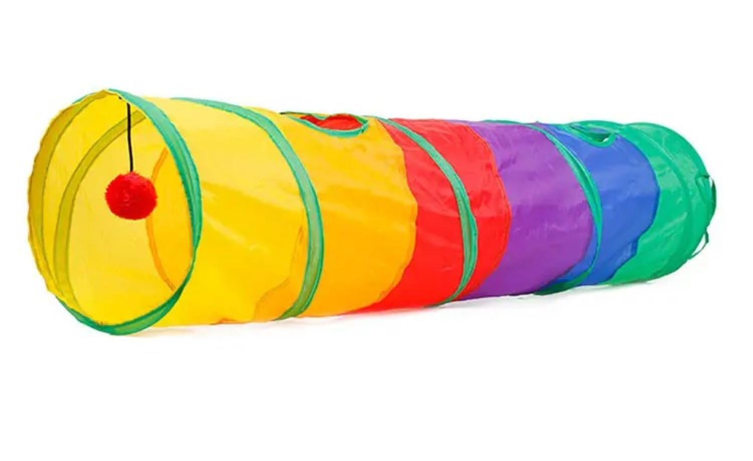 Tineke Petshop Düz Kedi Tüneli Katlanır Gökkuşağı Uzun Düz Kedi Köpek Oyun Tüneli Evcil Hayvan Oyun Tüneli