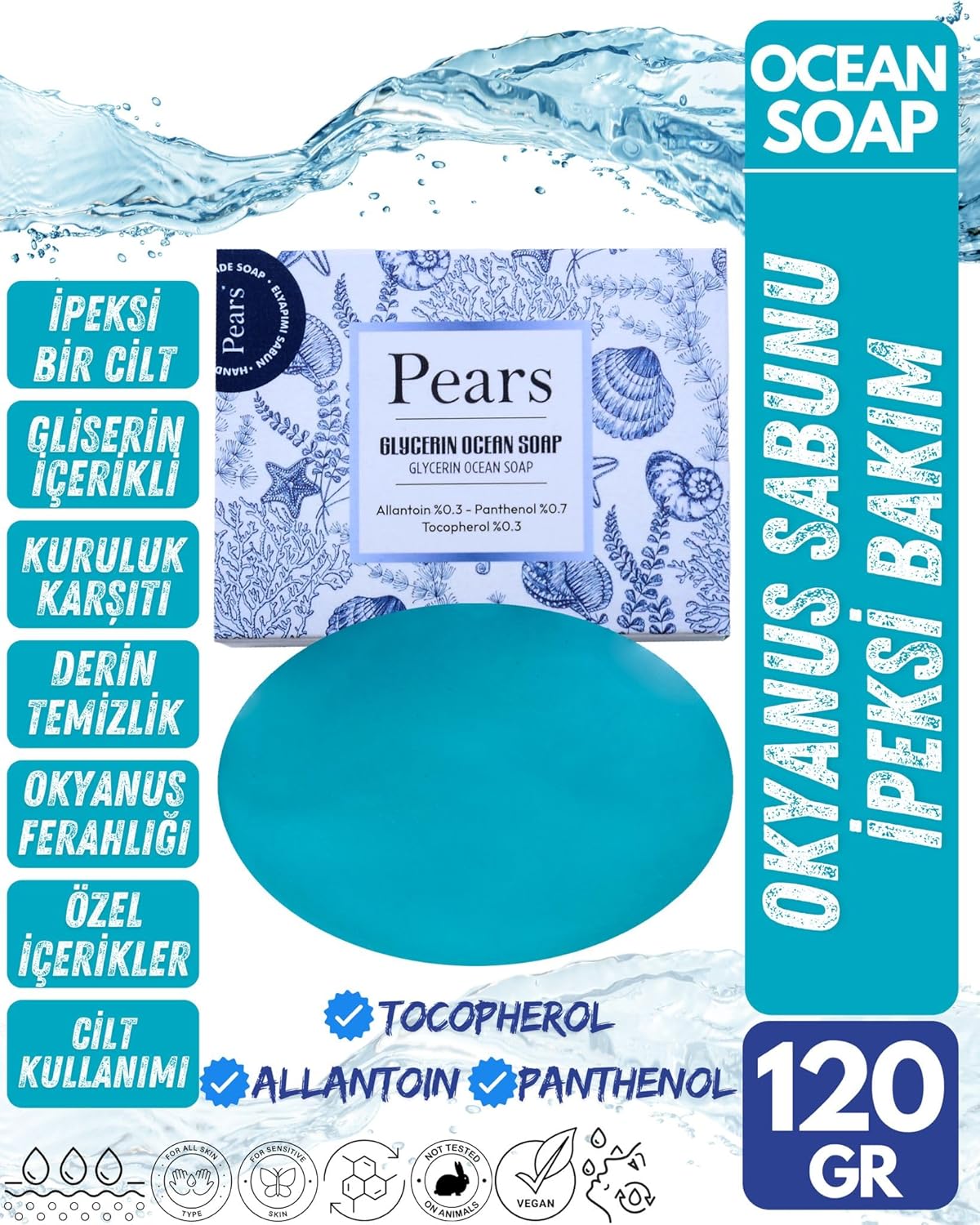 PEARS Gliserinli Okyanus Sabunu, 120 Gram