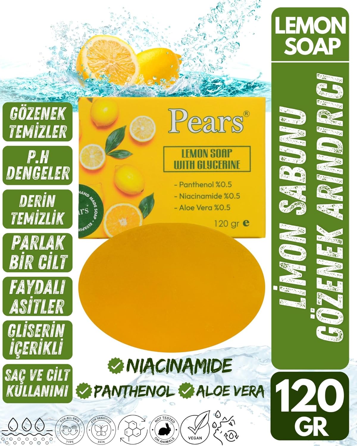 PEARS Gliserinli Limon Sabunu, 120 Gram