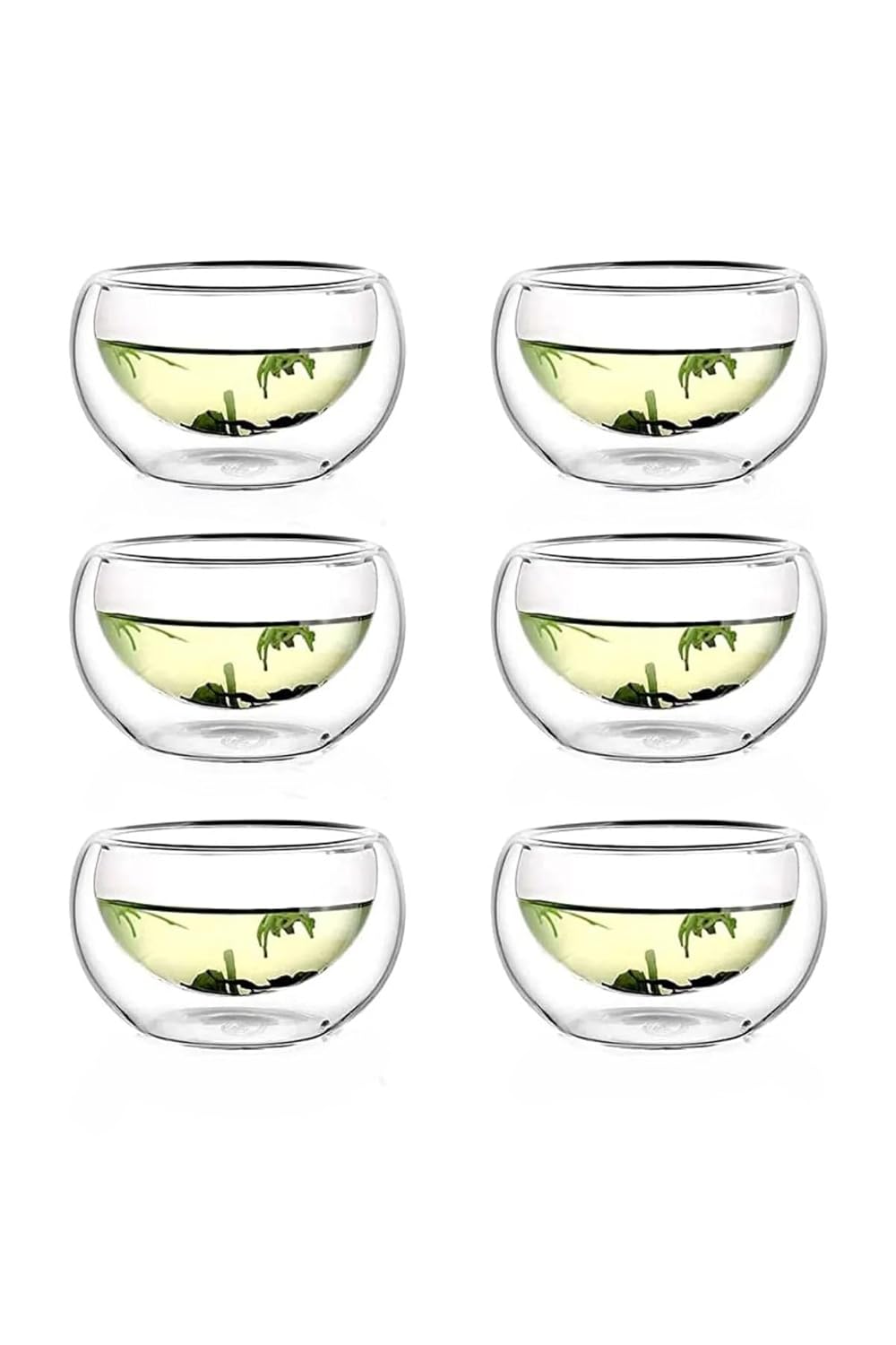 Orret Home 6'lı 100 ml Çift Cidarlı Cam Reçellik, Sunumluk ve Çerezlik Mini Kase Seti – Şık ve Fonksiyonel Tasarım-Kahvaltılık Ve Sosluk