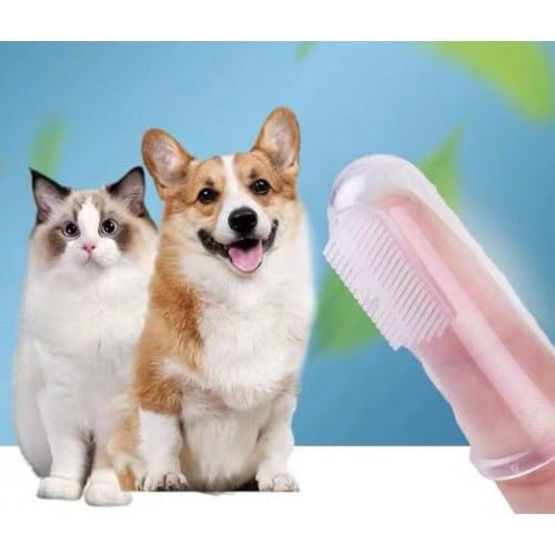 Silikon Kedi Köpek Diş Fırçası, Parmağa Takılan Evcil Hayvan Diş Temizleme Fırçası