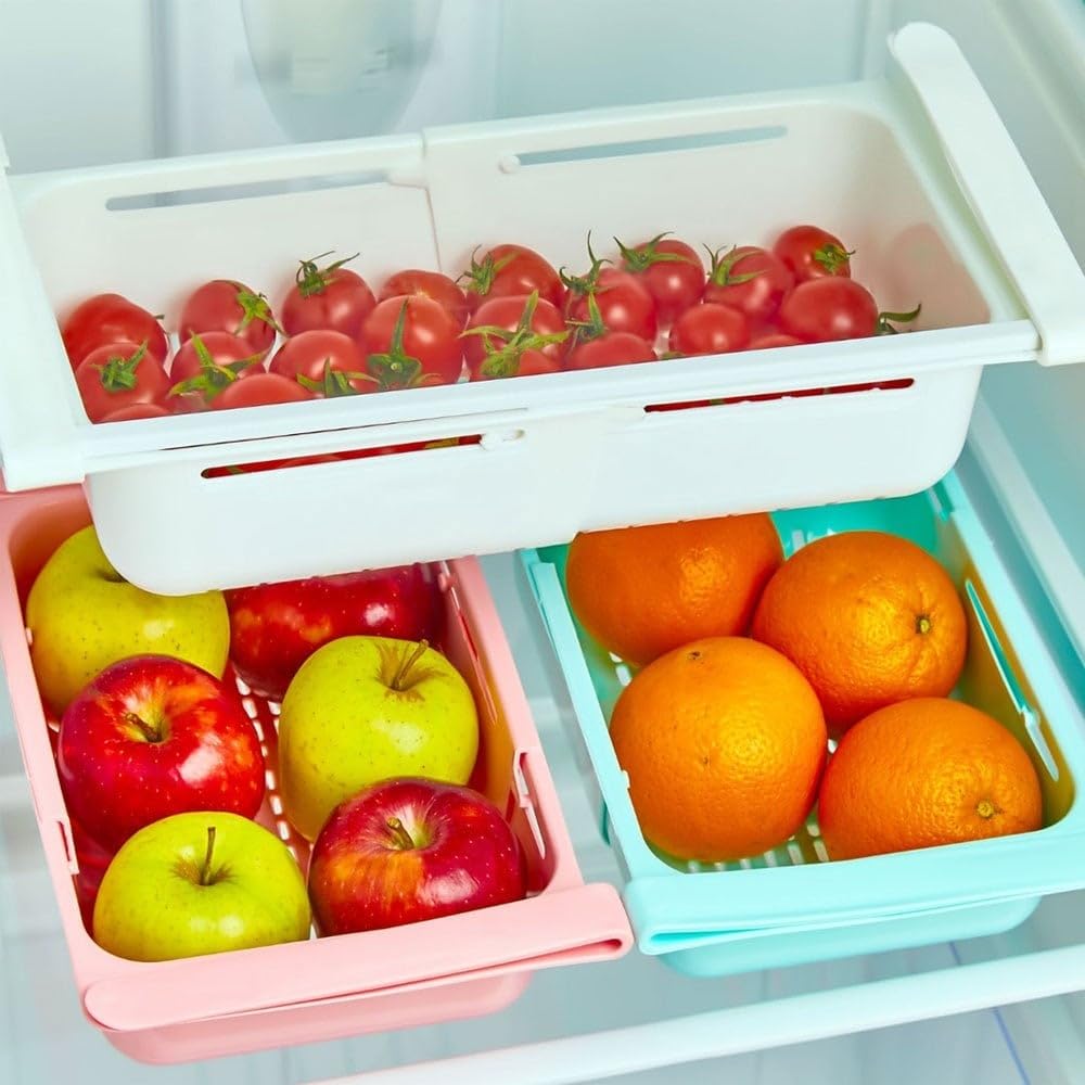 Ayarlanabilir Buzdolabı Düzenleyici Raf, Genişleyebilen Plastik Organizer, 1 Adet