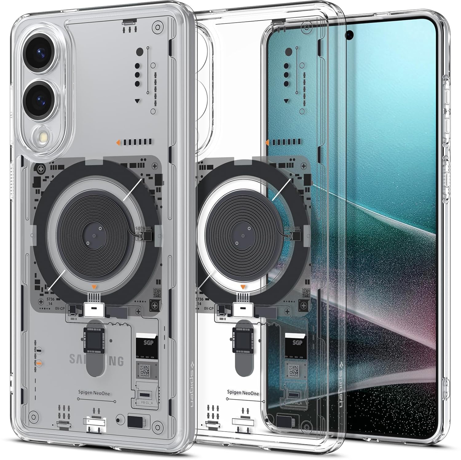 Spigen Galaxy S25 Edge ile uyumlu ince Kılıf Ultra Hybrid Sararma Karşıtı DuraClear Hava Kanalı Teknolojisi Askeri Sınıf Koruma MagFit özellikli Neo One Tasarım Kapak - ACS09416