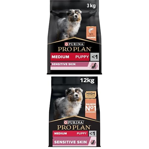 PRO PLAN Medium Puppy Somonlu Tam Kuru Orta Irk Yavru Köpek Maması, 12 kg + 3 kg