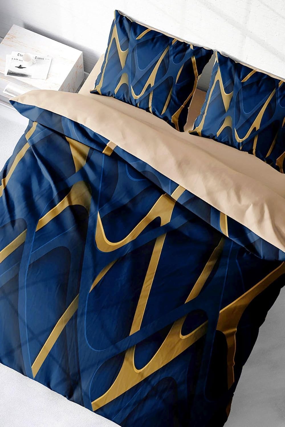 MONOHOME Çift Kişilik Nevresim Takımı Özel Dokuma Pamuk Saten 3D Digital Blue Night, monohome18795HF