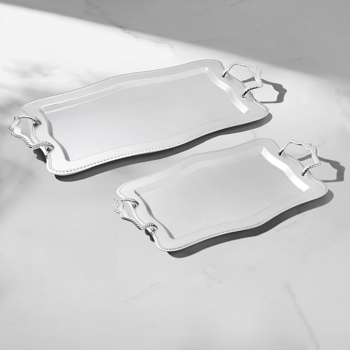 Nehir Zincir 2'li Saten Çelik Tepsi Seti