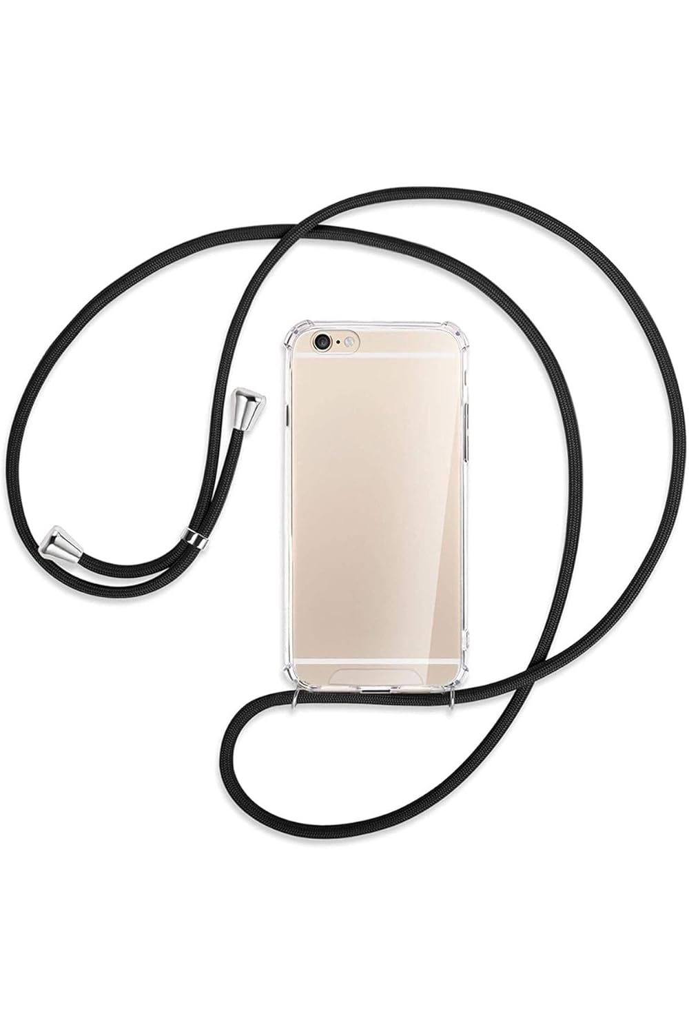 TEKNOMODA İphone 6 / 6s Uyumlu Kılıf Boyun Omuz Askılı Ipli Anti Şok Köşe Korumalı Şeffaf Silikon Kmp