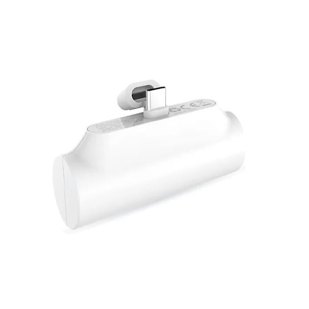Süper Mini 5000 Mah Powerbank Type-C'ye Takılabilir Mini Taşınabilir Şarj İstasyonu (Beyaz)