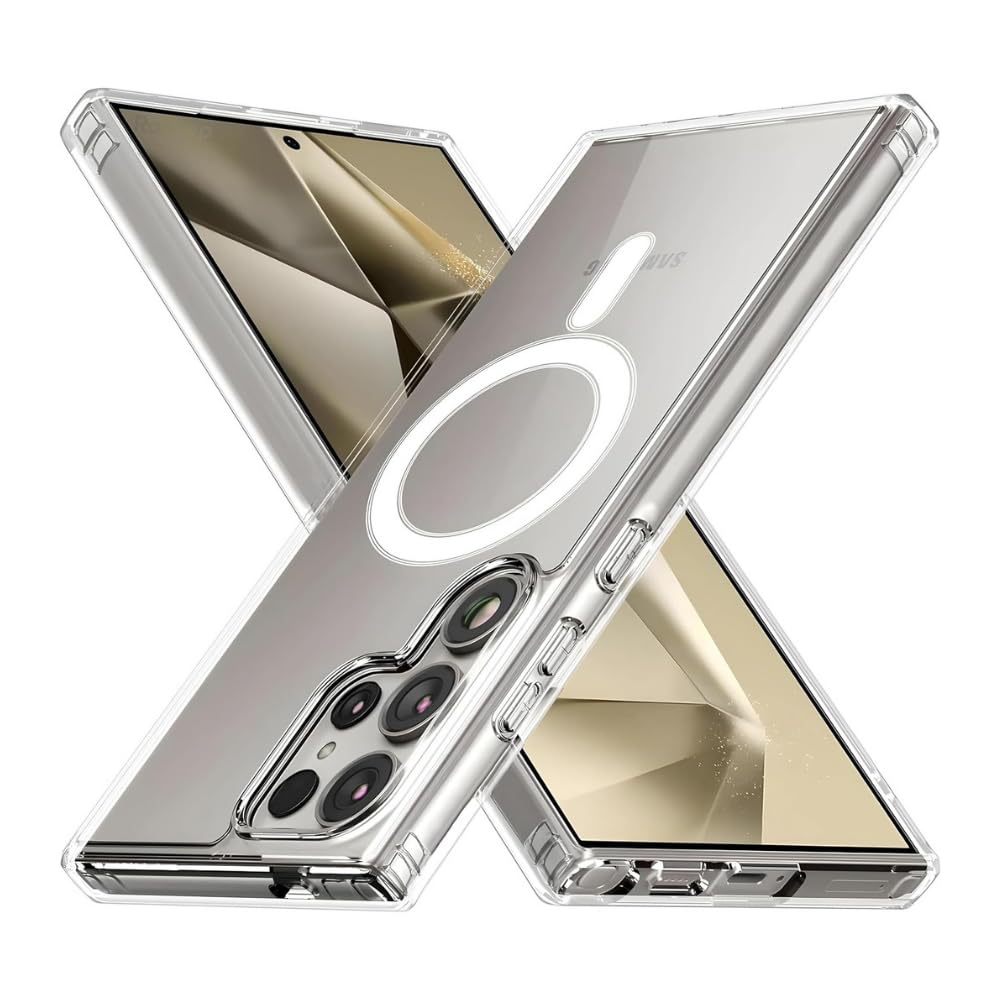 PSR Aksesuar Samsung Galaxy S23 Ultra MagSafe Uyumlu Şeffaf Kılıf – Manyetik Kablosuz Şarj Destekli, Darbe Emici ve Dayanıklı Koruma, İnce ve Hafif Tasarım