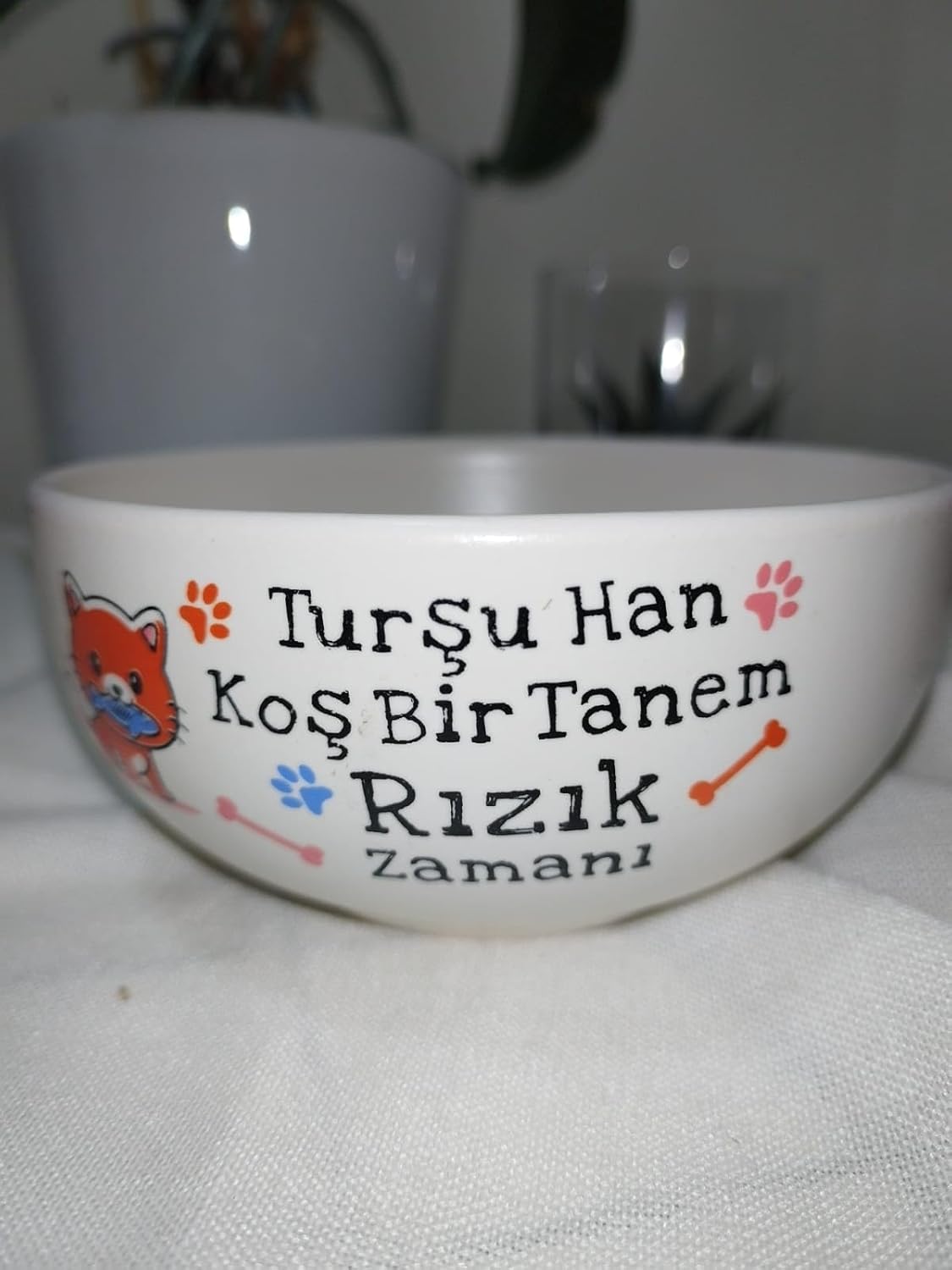 Rızzık Zamanı Kedi Mama Kasesi Seramik