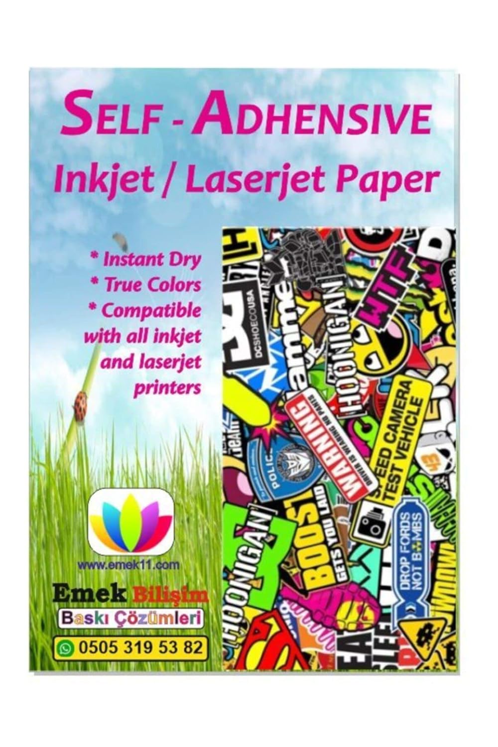 Inkjet Ve Laser Uyumlu Sticker Güçlü Yapışkanlı 10x15cm A6 Etiket Kağıdı MAT YÜZEYLİ 120gsm (100 yaprak)