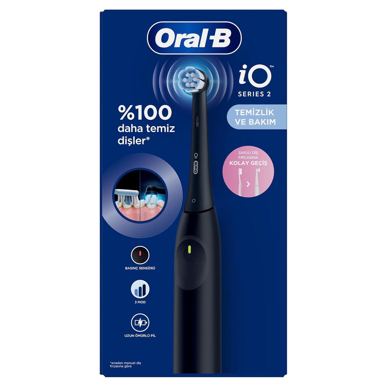 Oral-B iO 2 Şarjlı Diş Fırçası - Gece Siyahı