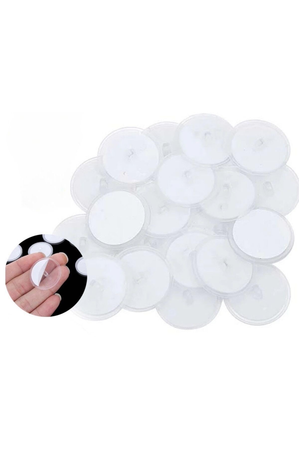 Buffer 20 Adet Şeffaf Yuvarlak 3 Cm Çaplı Güçlü Disk Yapışkanlar