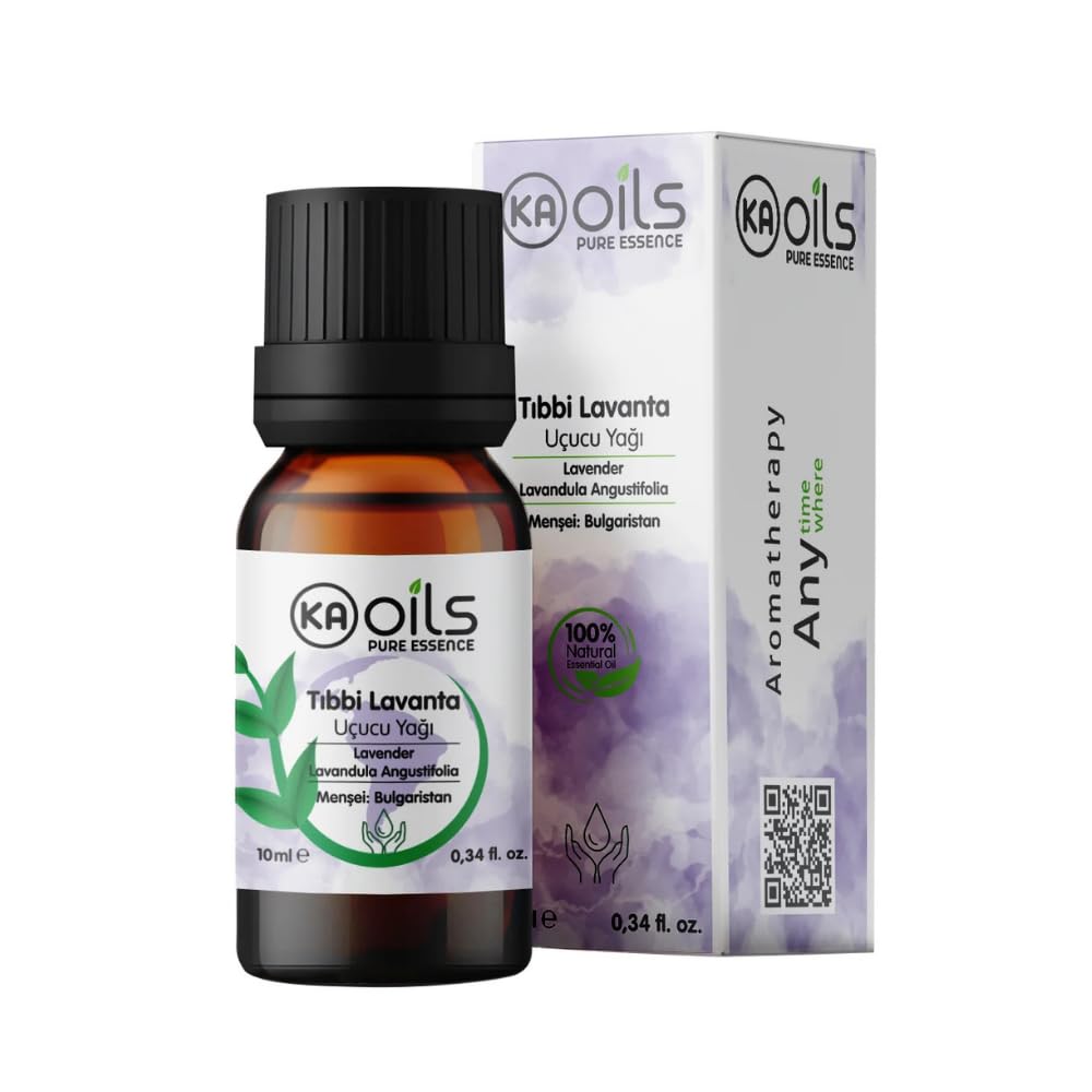 KAOils Tıbbi Lavanta Uçucu Yağı 10 ml | Lavandula Angustifolia Essential Oil | Uyku ve Stres Desteği | Yatıştırıcı Aromaterapi ve Difüzör Yağı