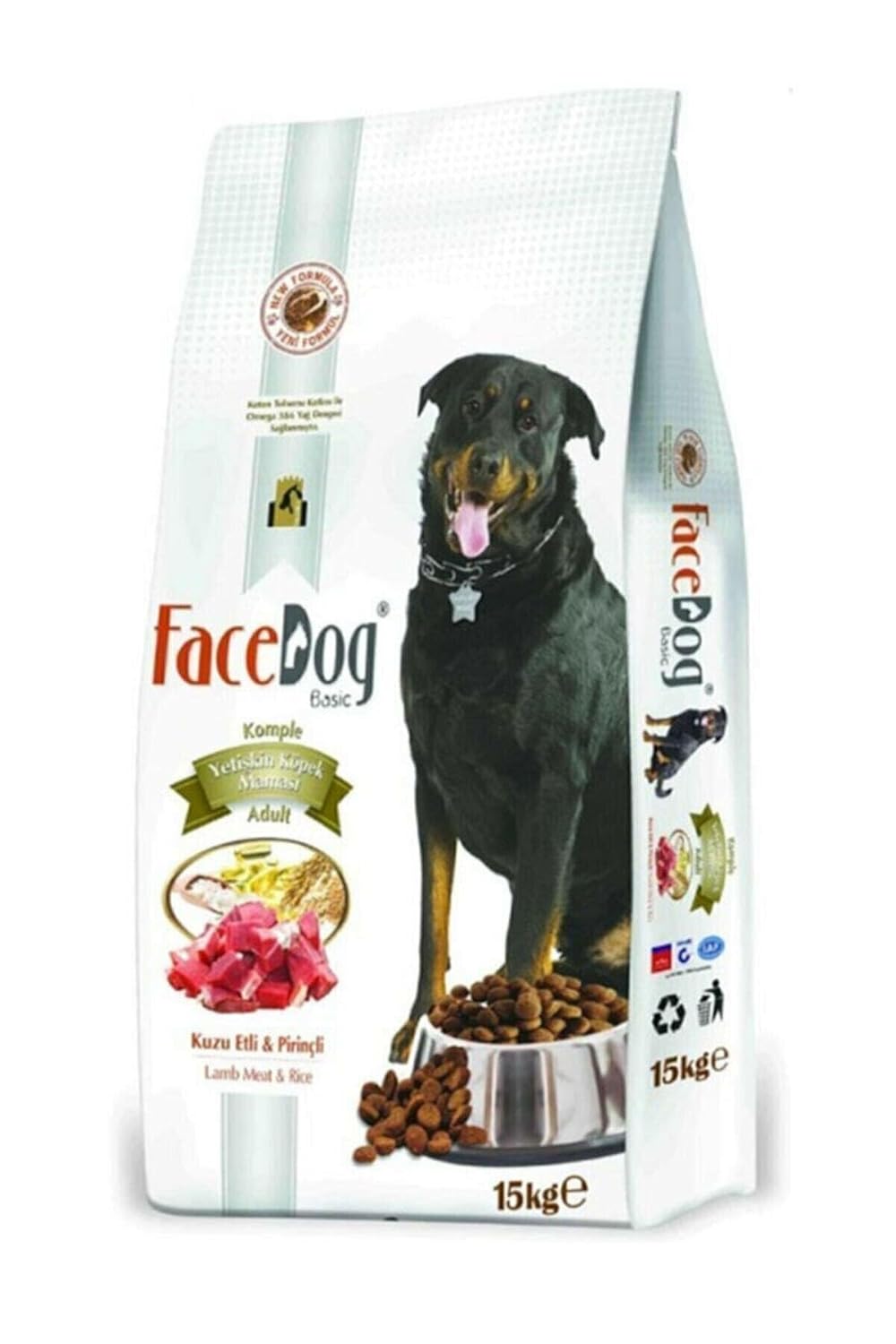 Face Dog Basic Kuzu Etli ve Pirinçli Köpek Maması 15 Kilogram