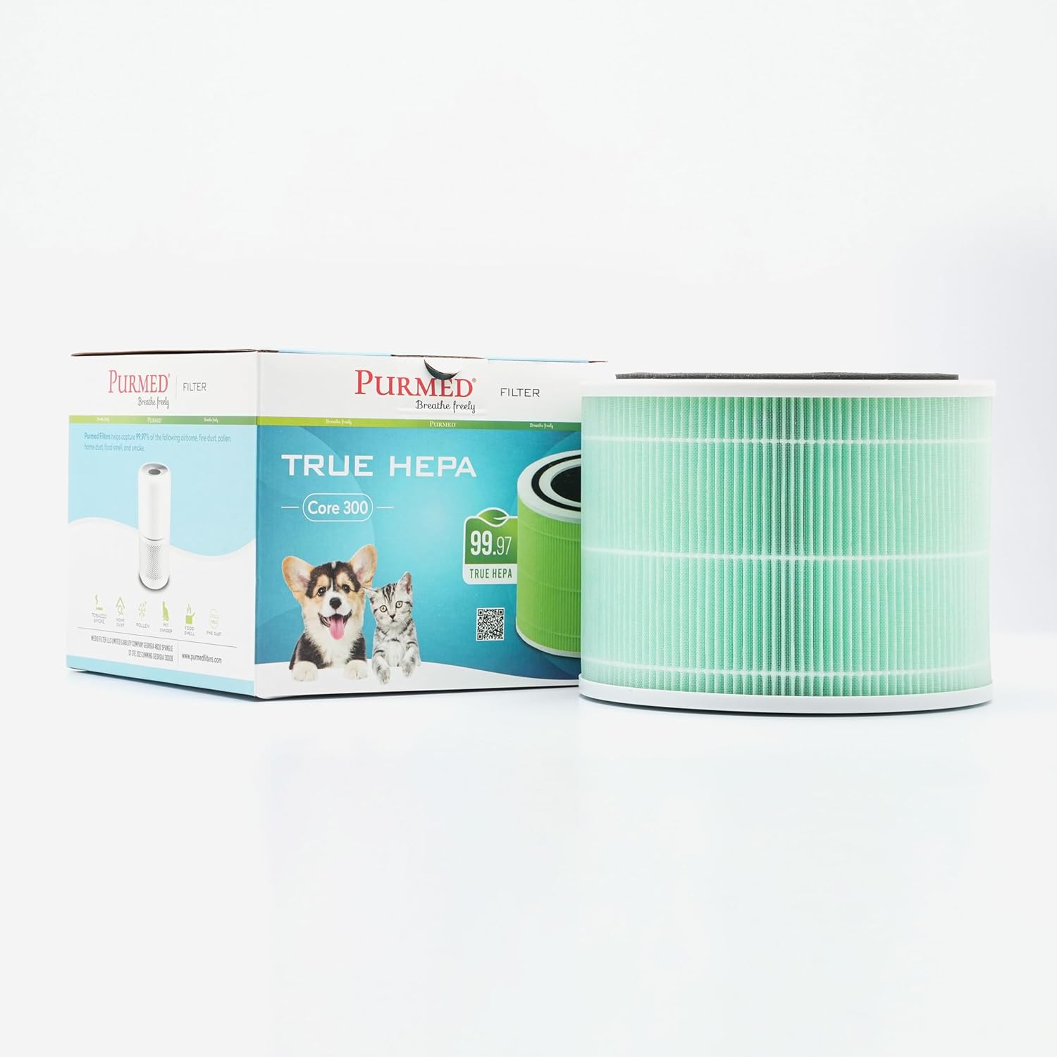 Purmed Levoit Core 300, Core 300S Air Purifier Uyumlu Hepa + Karbon Filtre - (Yeşil)