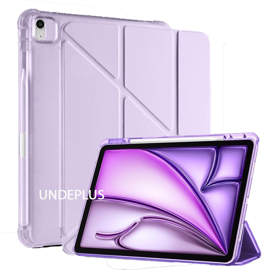 Apple iPad 11.Nesil A16 11inç/10.Nesil 10.9inç ile uyumlu Kılıf Kalem Bölmeli Trifolding Case Lila