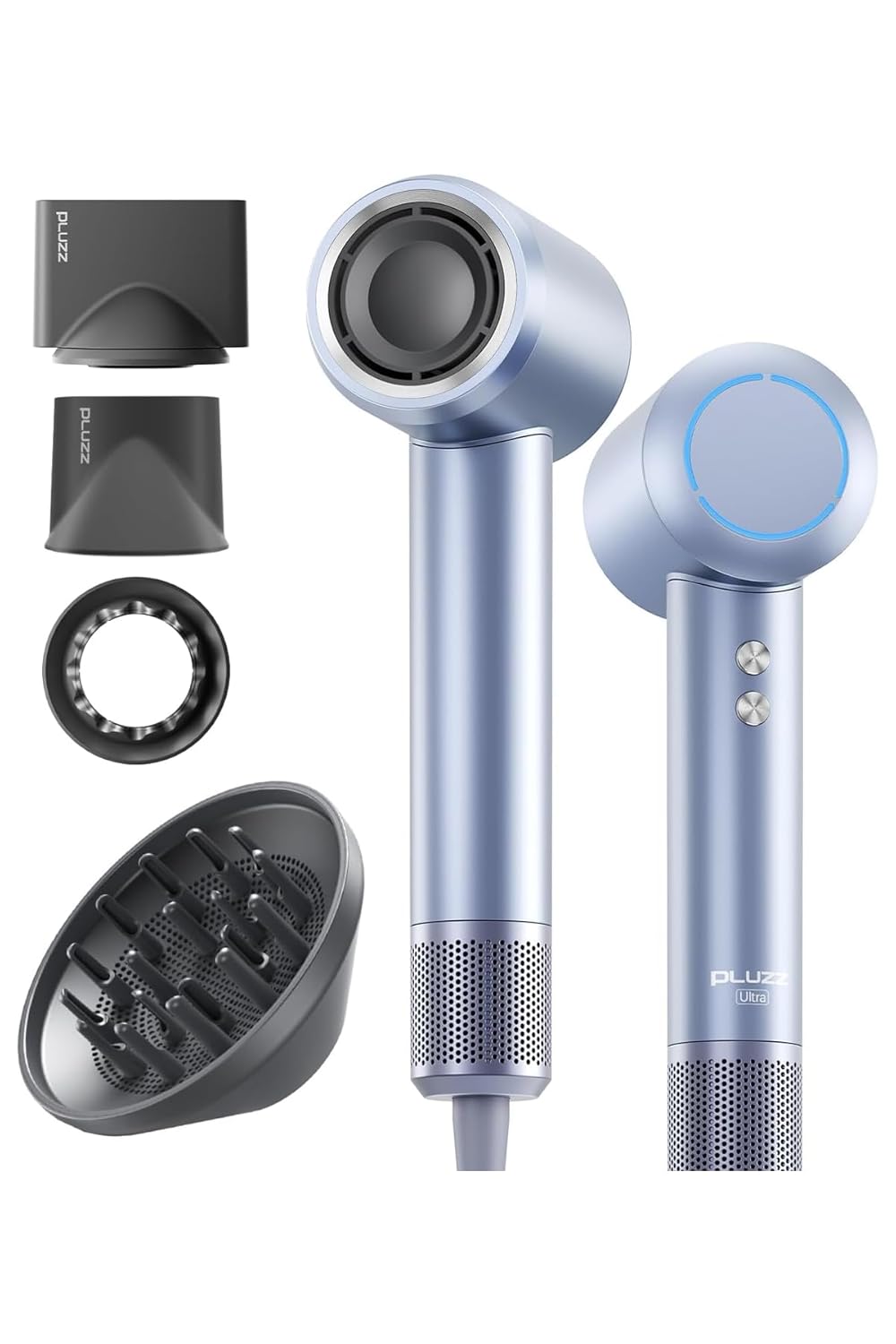 Pluzz X116 Ultra Iyonlu Saç Kurutma Makinesi Ultra Sessiz ve Hızlı Kurutma (Gümüş)