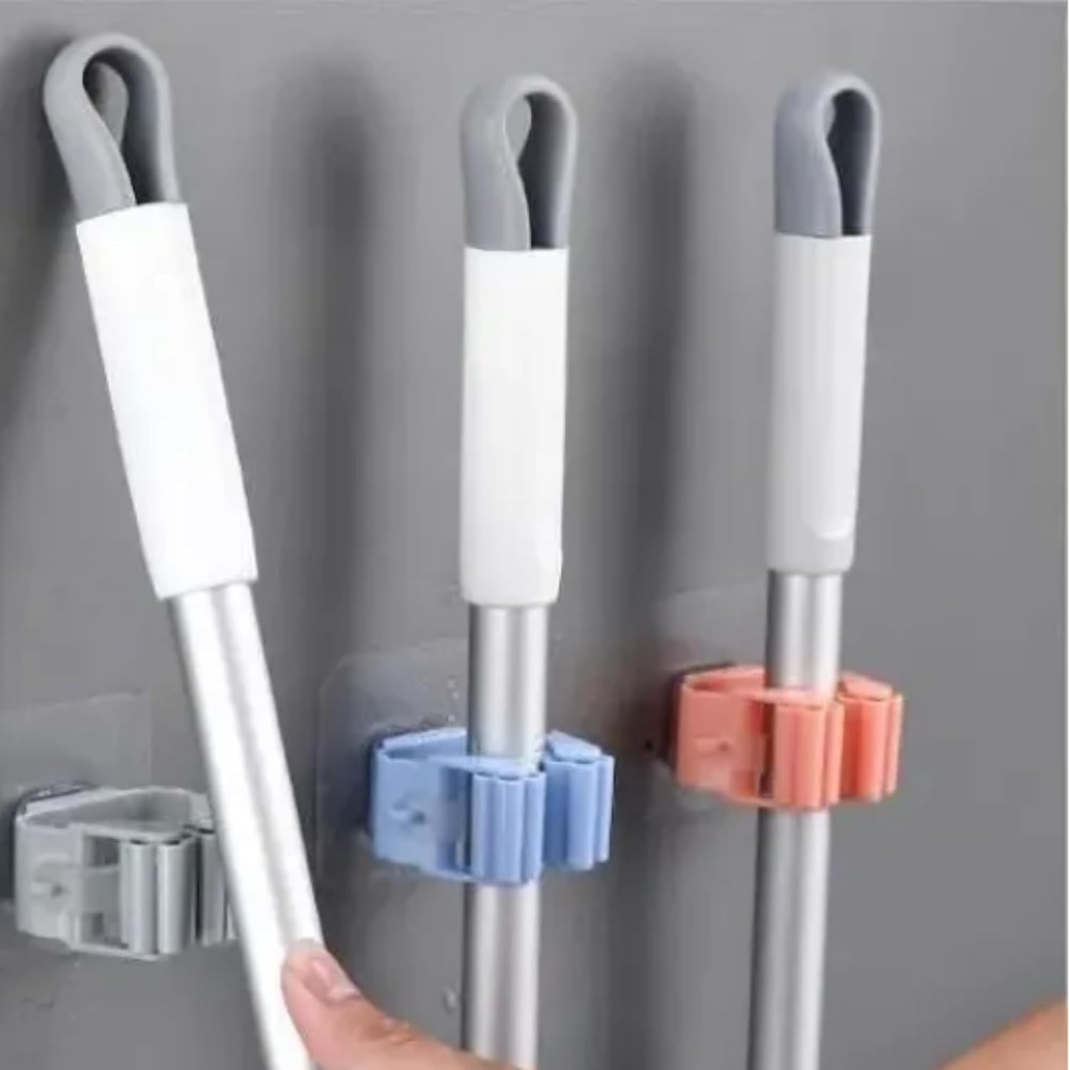 Bybaby Mop Tutma Aparatı Seti, Kolay Montaj, Düzenli Alanlar, Yer Tasarrufu Sağlar 3 Adet