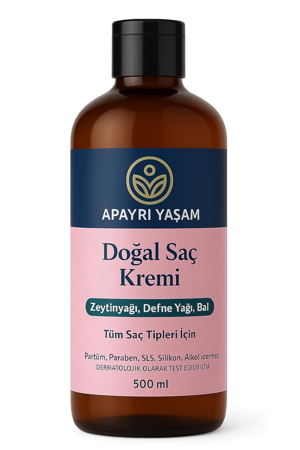 Apayrı Yaşam Zeytinyağı Defne Yağı Bal Özlü Tüm Saç Tipleri İçin Doğal Saç Kremi 500 ML