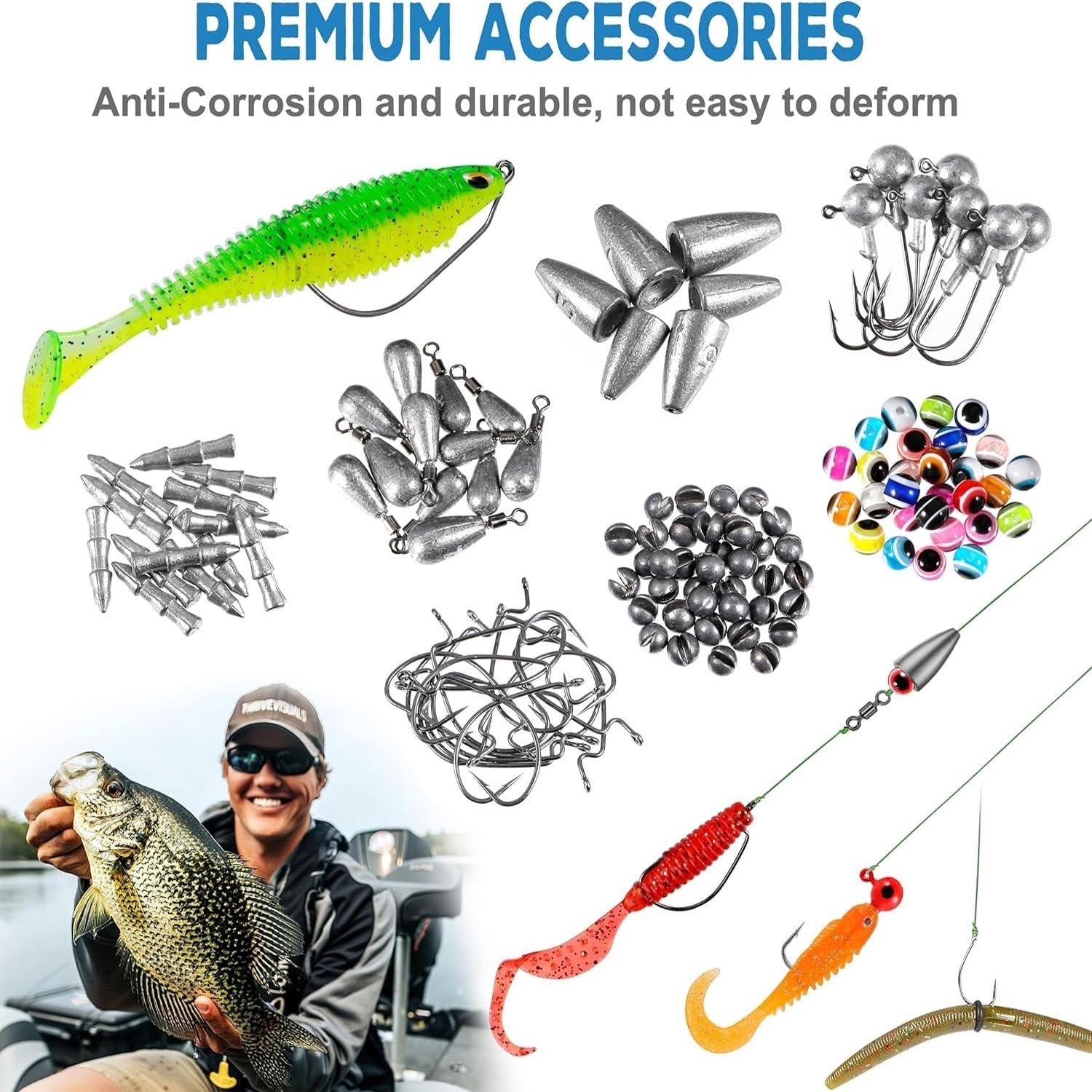 Valkyrie 354 Parça Balık Olta İğne Yem Seti Rapala Kurşun İğne Silikon Kaşık Çantalı Komple Set