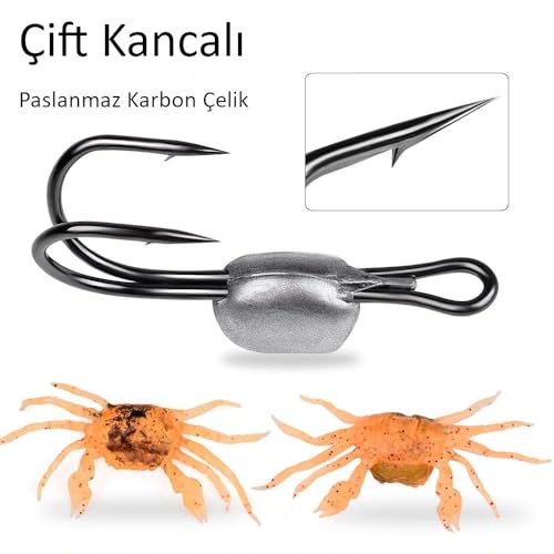 Valkyrie 3 Adet Çift İğneli Yumuşak Silikon Yengeç Olta Balık Yemi 13cm 32.5gr - Gerçekçi Çupra Levrek Avcısı