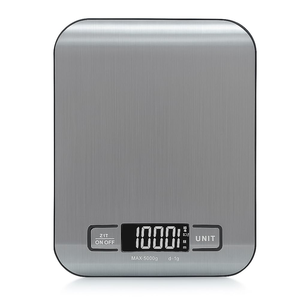 SUWORS Dijital Mutfak Terazisi – 5000 g / 1 g Hassasiyetli Paslanmaz Çelik Tartı, LCD Ekranlı, Akıllı Otomatik Kapanma Özelliği, Gram, Ons ve Mililitre Ölçer