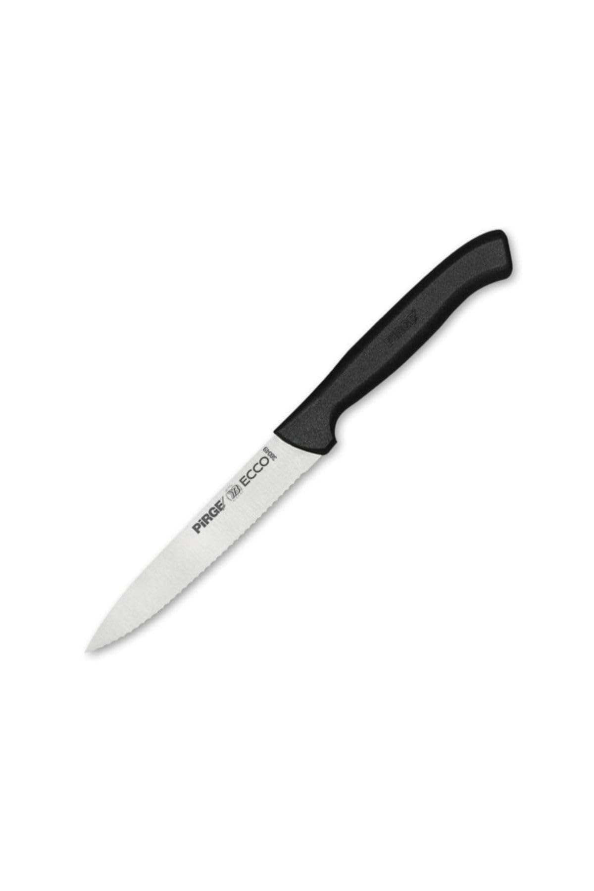 Pirge 38049 Ecco Tırtıklı Sebze, Et, Biftek Steak Bıçağı 12 Cm - Siyah