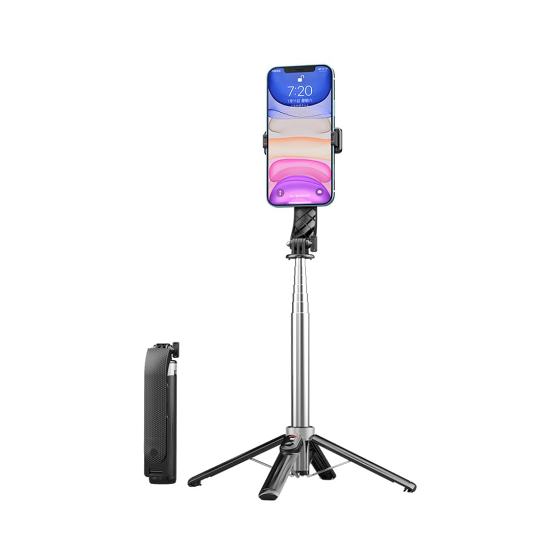 XO Simple is Beauty Selfie Çubuğu/Tripod SS11 | 360° Dönebilen, Uzaktan Kontrollü, Katlanabilir & Ayarlanabilir, Profesyonel Selfie ve Fotoğraf Çekim, Ergonomik Tasarım 17.5-104CM / Siyah