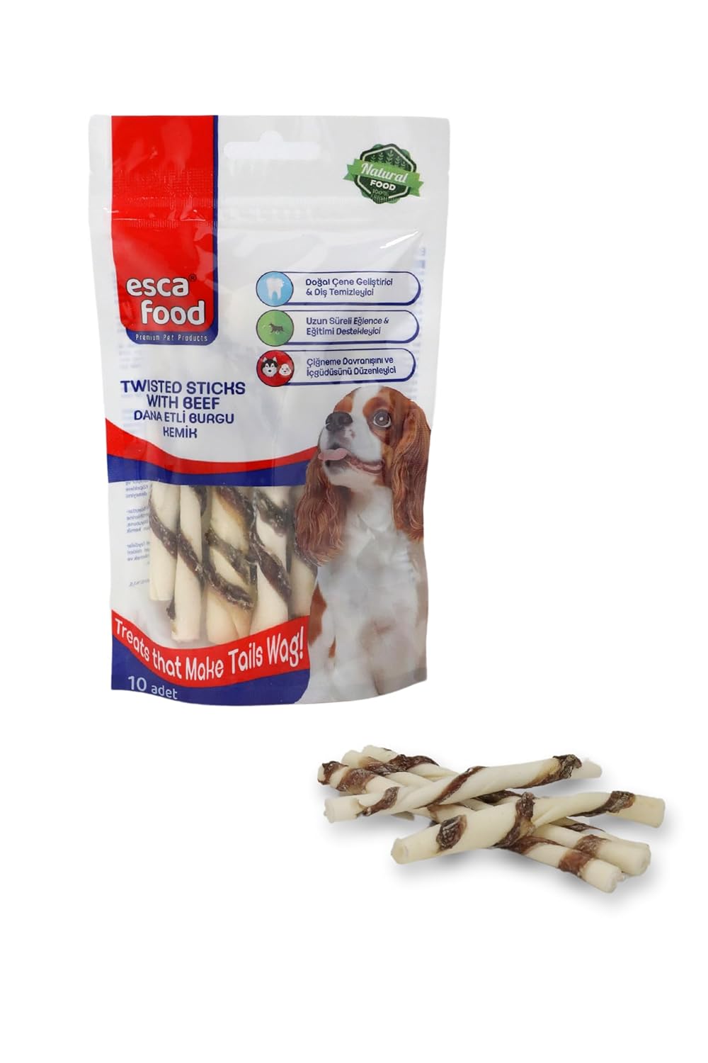 Esca Food Dana Etli Burgu Kemik 12 Santimetre 10'lu Köpek Ödül Maması