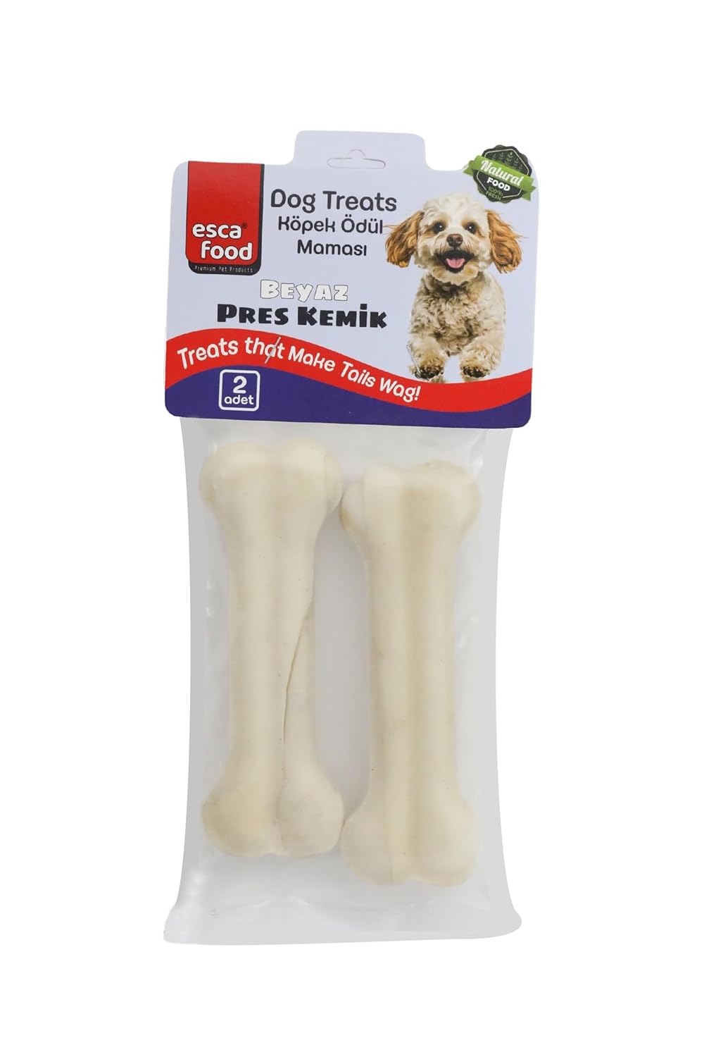 Esca Food Beyaz Pres Kemik 12,5 Santimetre 2'li 100 Gram Köpek Ödül Maması