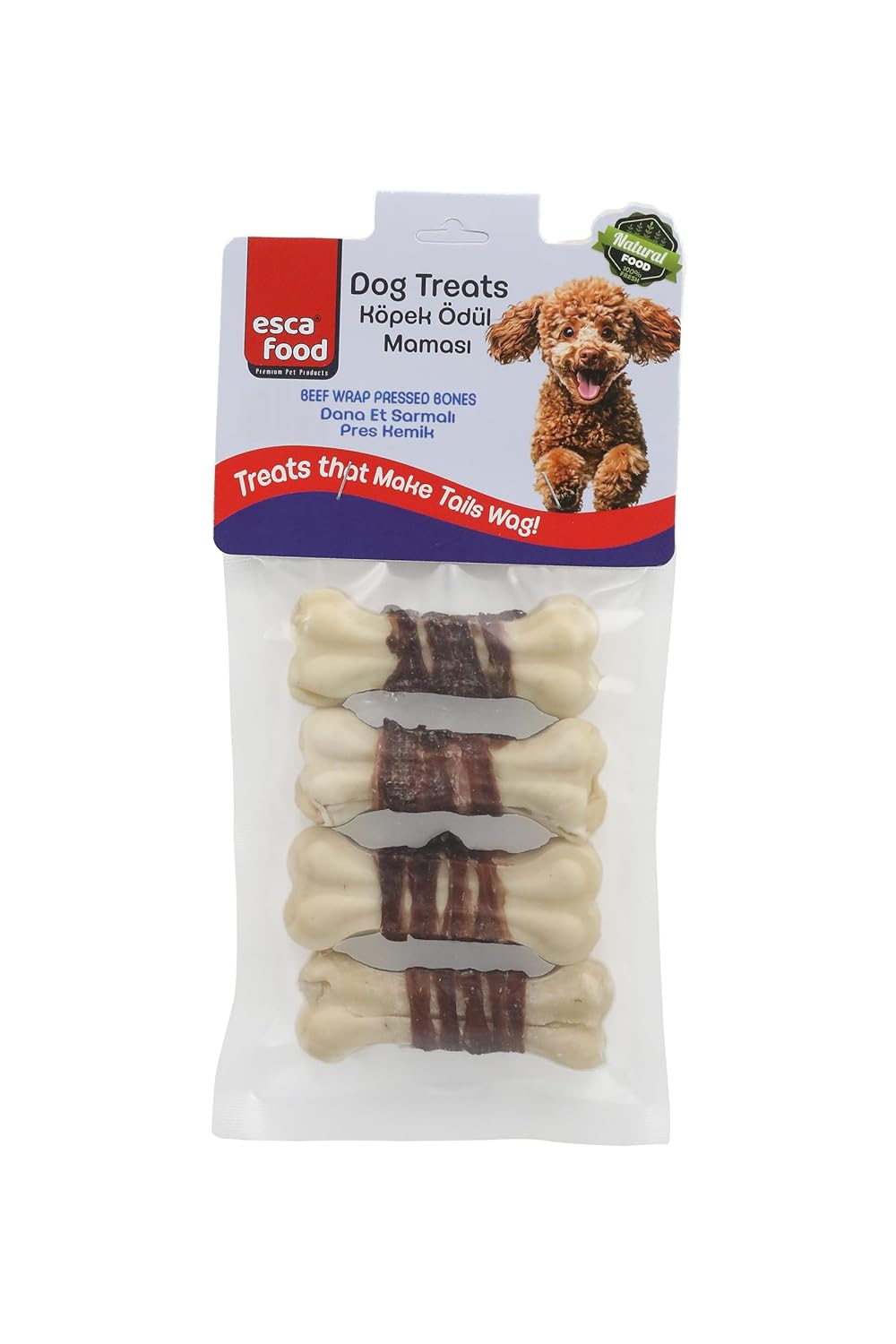 Esca Food Dana Etli Pres Kemik 7 Santimetre 25 Gram 4'lü Köpek Ödül Maması