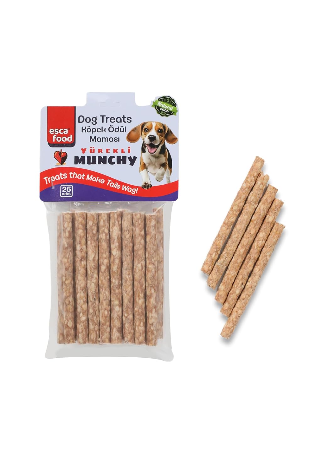 Esca Food Munchy Çubuk Yürekli 12 Santimetre 8 Gram 25'li Köpek Ödül Maması