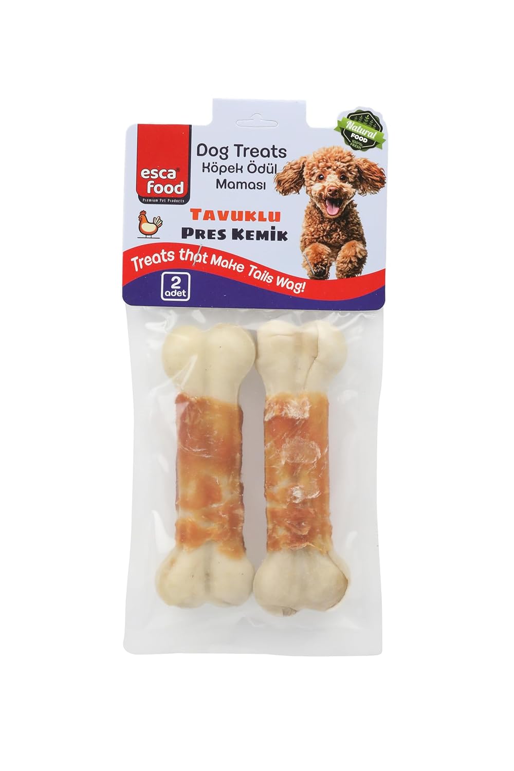 Esca Food Tavuklu Pres Kemik 12,5 Santimetre 2’li 100 Gram Köpek Ödül Maması