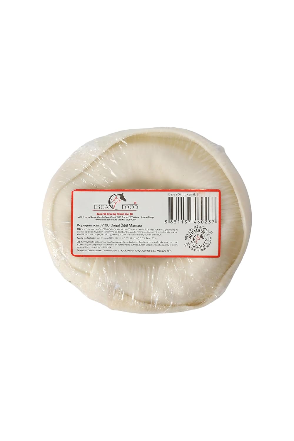 Esca Food Simit Kemik Beyaz 12,5 Santimetre 160 Gram Köpek Ödül Maması