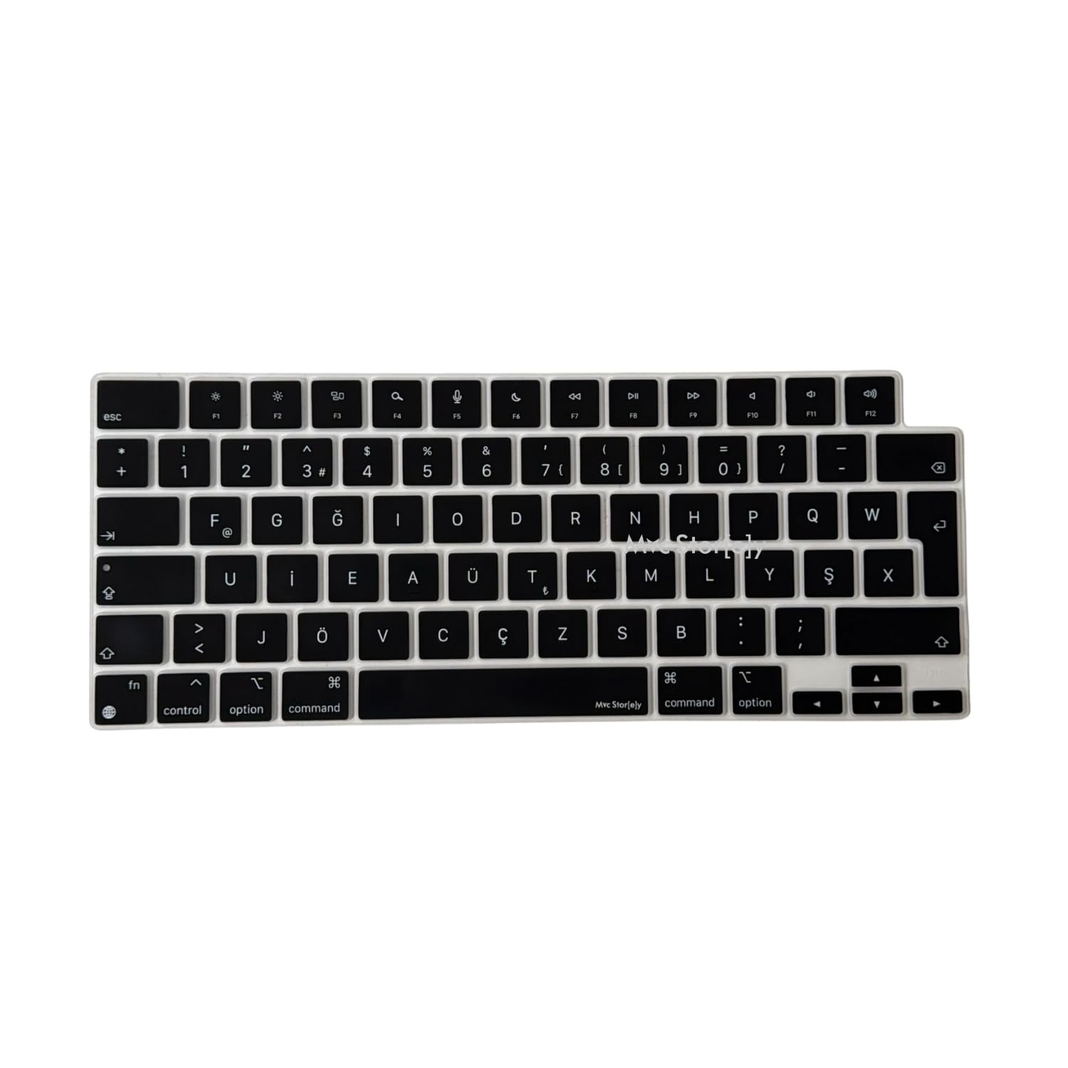 McStorey MacBook Türkçe F Klavye Koruyucu Yeni F Düzen M1-M5 | A2681 A3113 A3240 A3449 A2941 A3241 A2442 A2779 A3426 A3434 A2485 A3429 | Silikon Keyboard Cover Touch ID Siyah