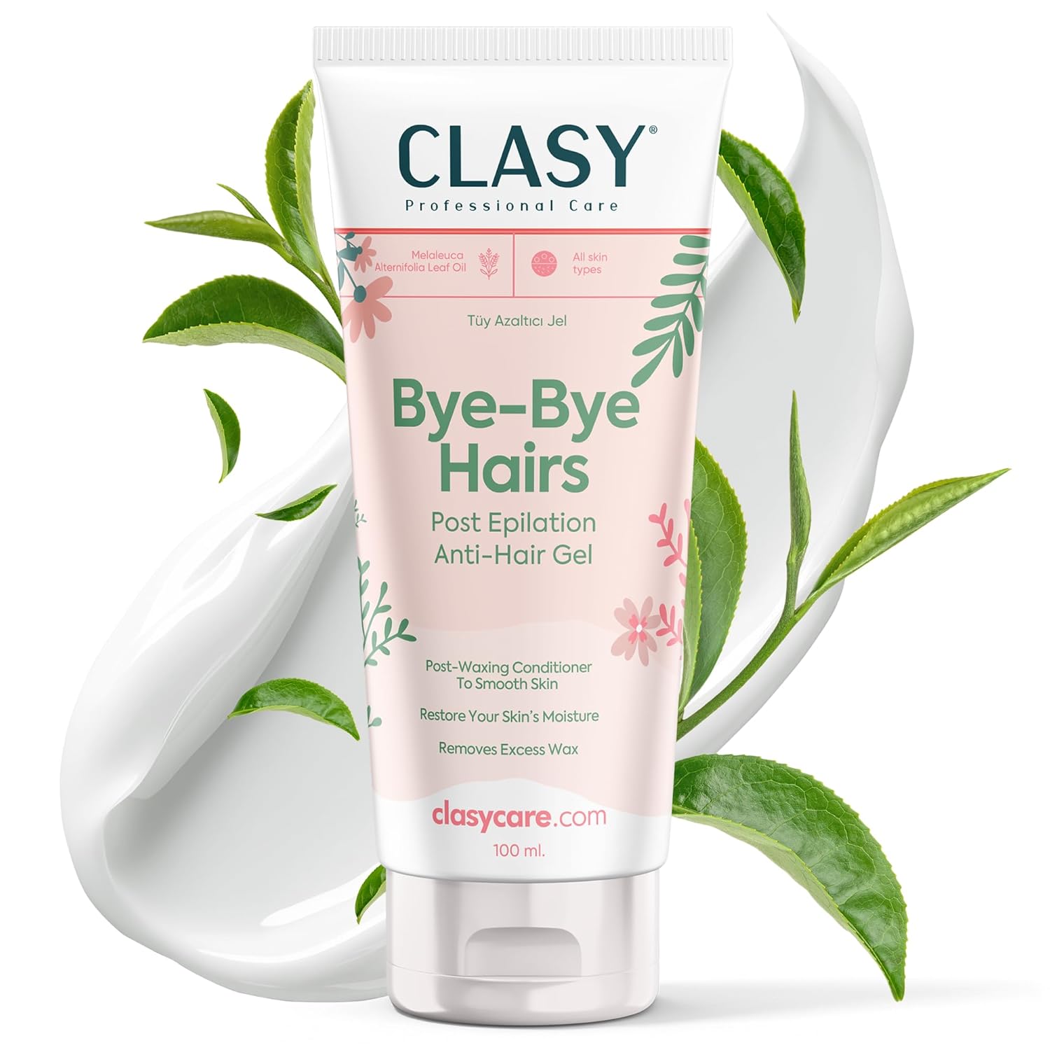 CLASYCARE Bye-Bye Hairs Tüy Azaltıcı Jel – Epilasyon Sonrası Ağda Bakım Kremi – Nemlendirici ve Tüy Geciktirici Jel – Bacak, Bikini, Koltuk Altı İçin Uygun – Tüm Cilt Tipleri, 100 ml