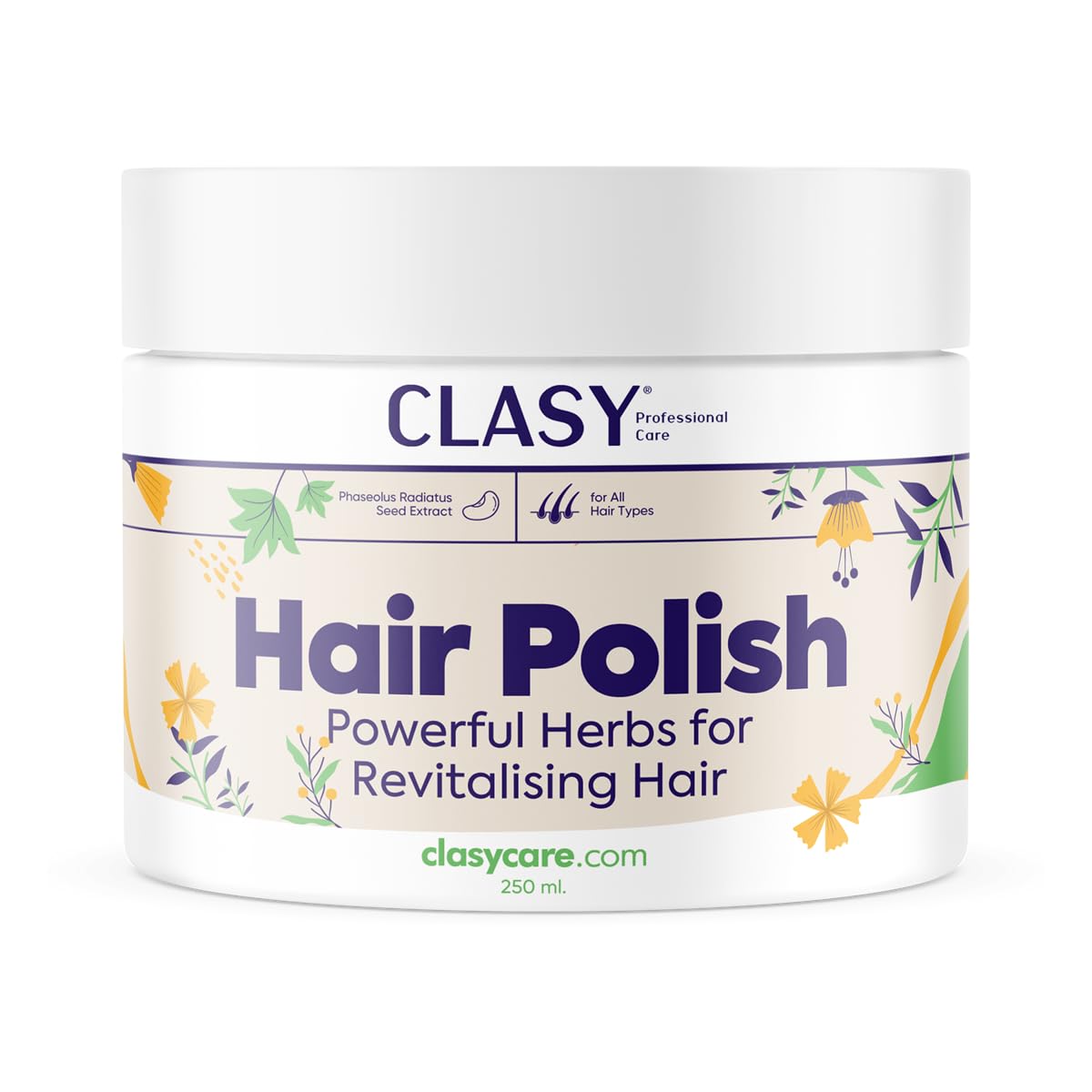 CLASYCARE Saç Parlatıcı – Saç Parlatma & Bakım Kremi | Kuru, Yıpranmış ve Boyalı Saçlar İçin Besleyici Saç Bakım Ürünü | Argan, Macadamia & Keratin İçerikli, Tüm Saç Tipleri Için Saç Cilası, 250 ml