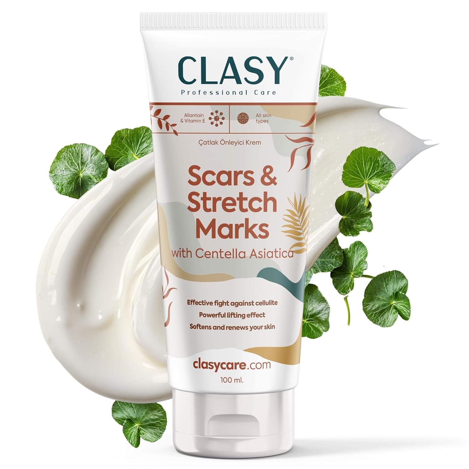 Clasy Care Çatlak ve Cilt Görünümü Kremi – Centella Asiatica ve E Vitamini ile – Çatlak ve Eşitsiz Cilt Görünümünü Azaltmaya Yardımcı – Nemlendirici Vücut Kremi, 100 ml