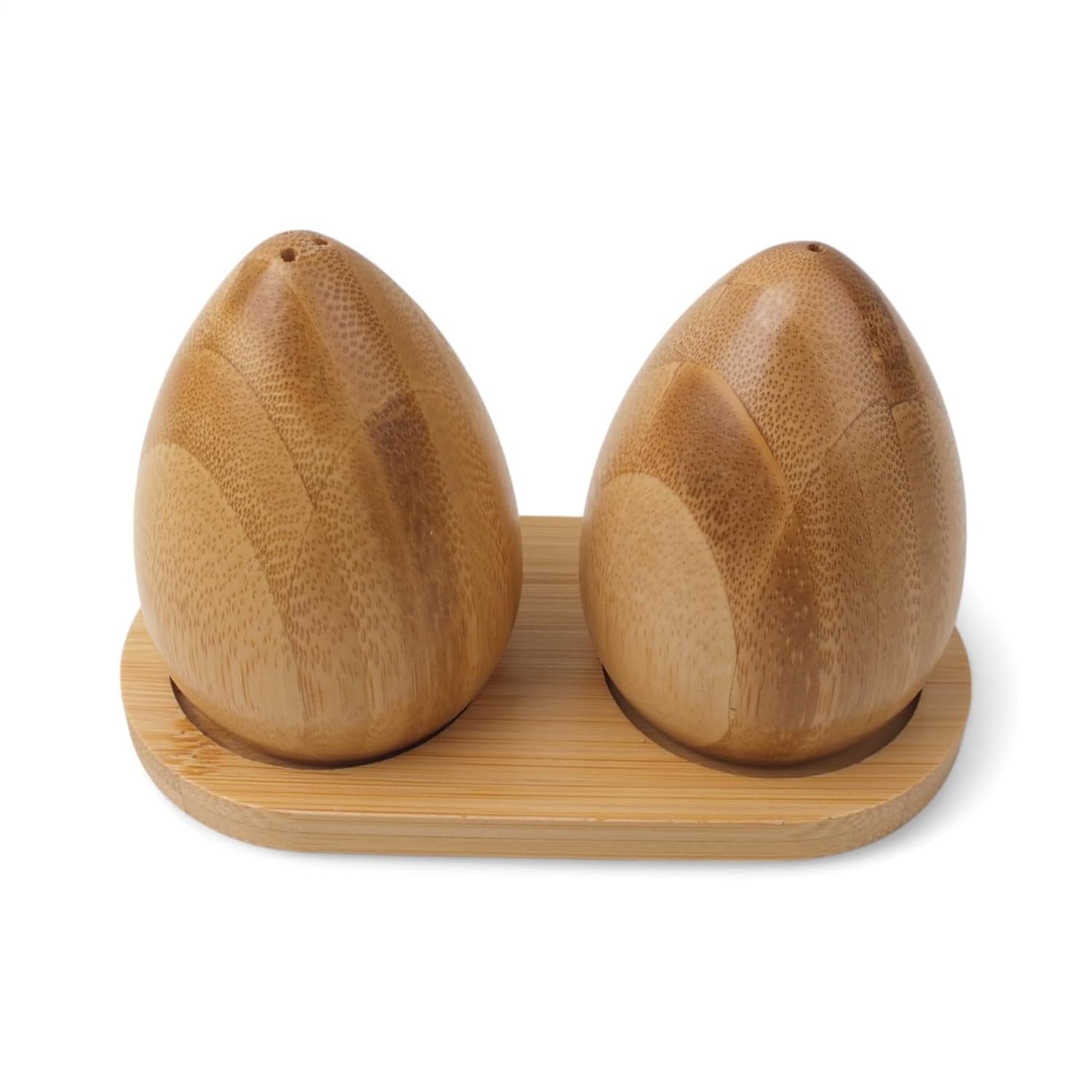 Deconox Doğal Yumurta Şeklinde Bambu Tuzluk ve Karabiberlik | Antibakteriyel, Sağlıklı ve Doğa Dostu Ahşap Tuzluk & Biberlik Seti – Şık ve Dayanıklı Tasarım