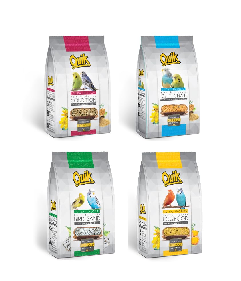 Quik Kuş Kumu + Kızıştırıcı + Konuşturucu + Mama
