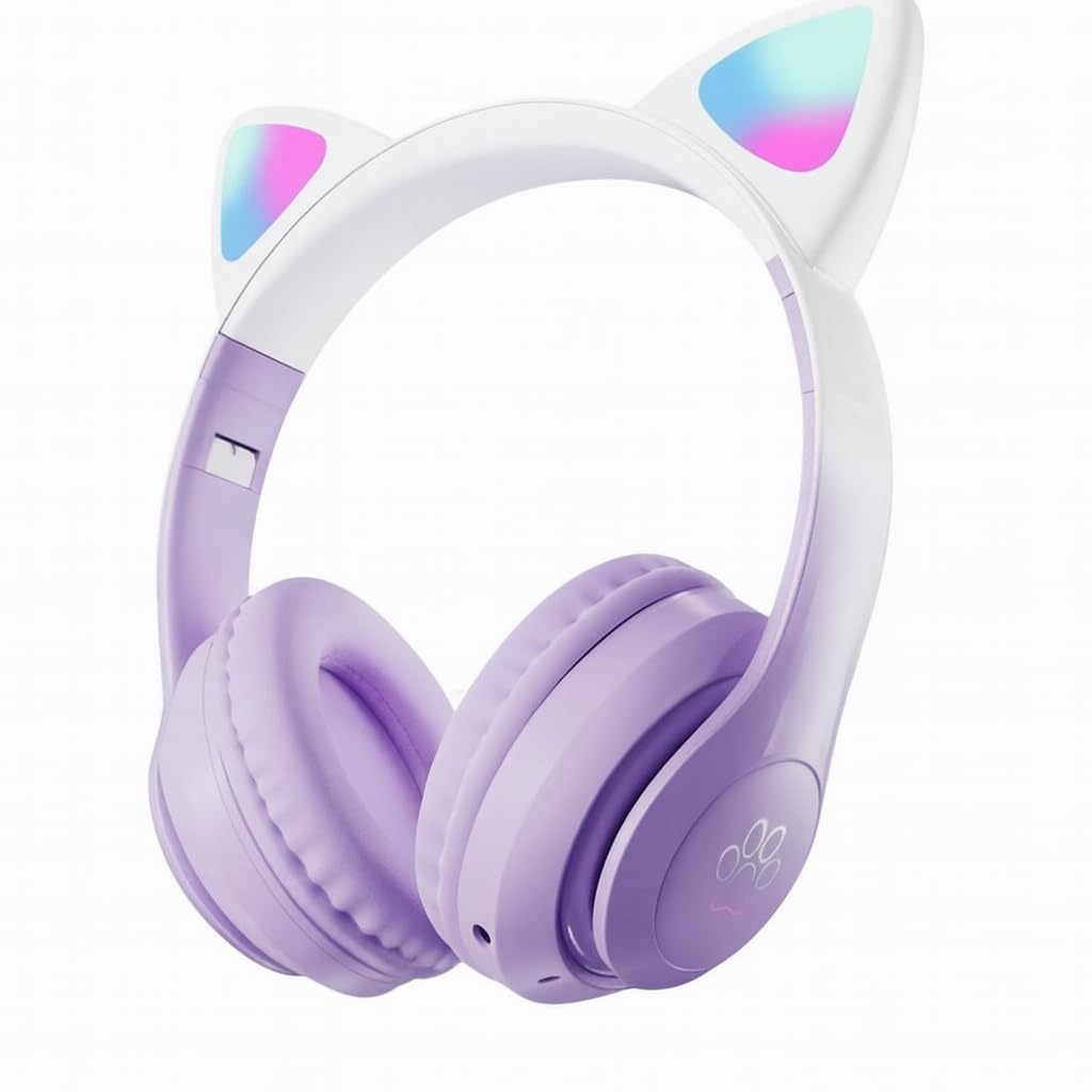 Vooka Çocuk Bluetooth Kulaklık Kedi Kulaklık Pro 5.0 Akıllı Rgb Led Detaylı Bluetooth Kablosuz