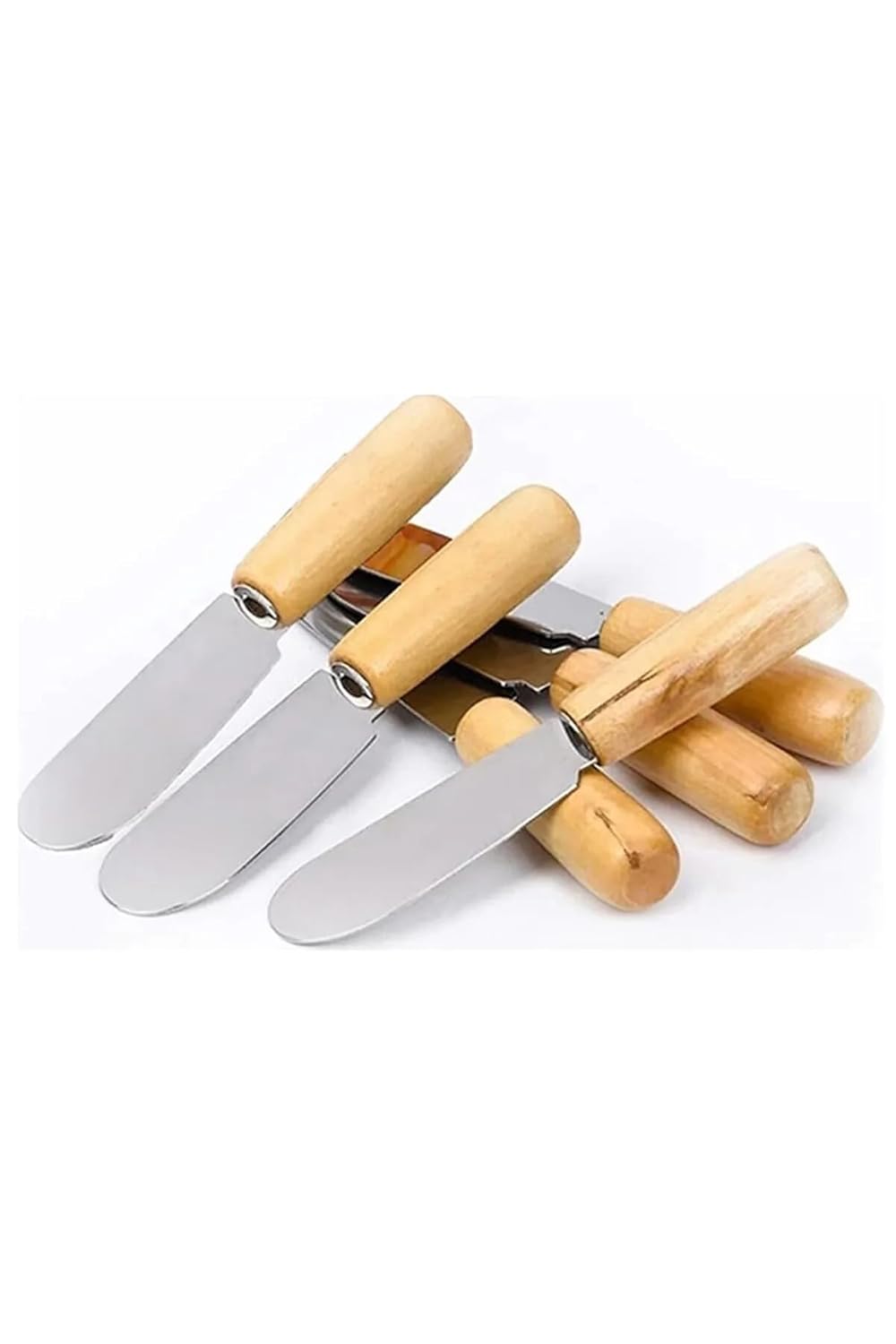 MyBru Terayağ Bal Çikolata Bıçağı, 6 Lı Ahşap Saplı Kahvaltı Spatulası