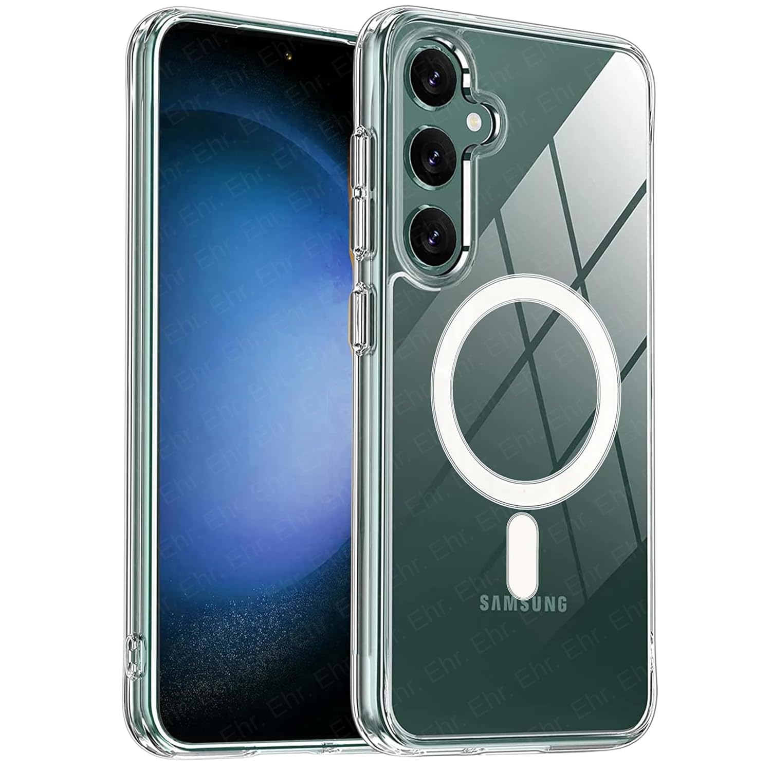 Samsung Galaxy S25 için Kılıf Kamera Korumalı Magsafe ile Uyumlu Wireless Şarj Özellikli Şeffaf Silikon Kılıf (Şeffaf, Samsung Galaxy S25)